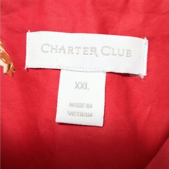 CHARTER CLUB Fox Print Cotton Button Up Shirt XXL - Picture 5 of 9